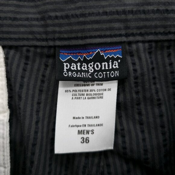 PATAGONIA Chino Grey Striped Textured Thrift Shorts Men's Size: 36 - Picture 6 of 8